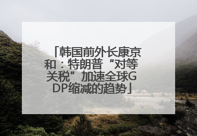韩国前外长康京和：特朗普“对等关税”加速全球GDP缩减的趋势