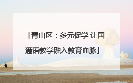 青山区：多元促学 让国通语教学融入教育血脉