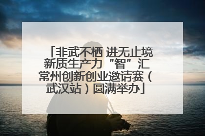 非武不栖 进无止境 新质生产力“智”汇常州创新创业邀请赛（武汉站）圆满举办