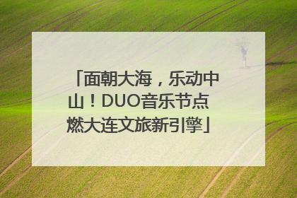 面朝大海，乐动中山！DUO音乐节点燃大连文旅新引擎