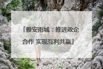 雅安雨城：推进政企合作 实现互利共赢