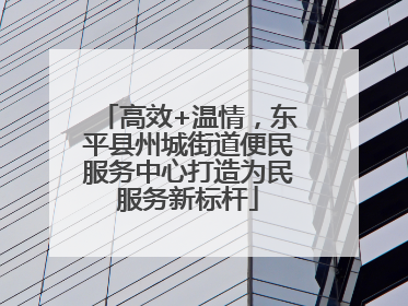 高效+温情，东平县州城街道便民服务中心打造为民服务新标杆