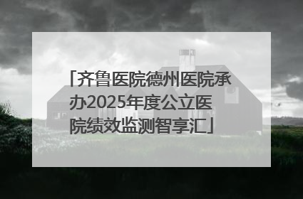齐鲁医院德州医院承办2025年度公立医院绩效监测智享汇