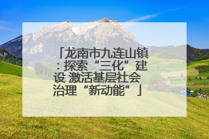 龙南市九连山镇：探索“三化”建设 激活基层社会治理“新动能”