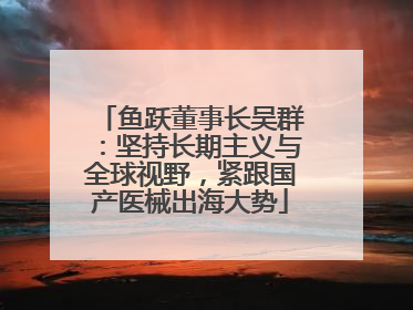 鱼跃董事长吴群：坚持长期主义与全球视野，紧跟国产医械出海大势