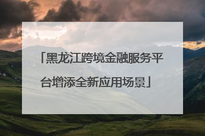 黑龙江跨境金融服务平台增添全新应用场景