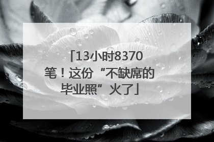 13小时8370笔！这份“不缺席的毕业照”火了