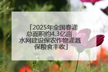 2025年全国春灌总面积约4.3亿亩 水网建设保农作物灌溉 保粮食丰收