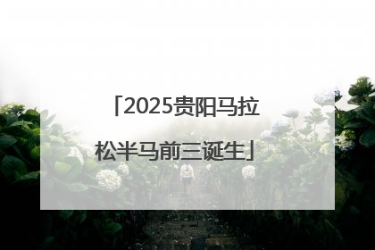 2025贵阳马拉松半马前三诞生