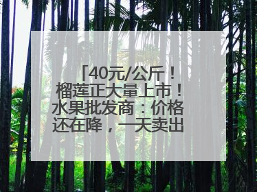 40元/公斤！榴莲正大量上市！水果批发商：价格还在降，一天卖出2000箱