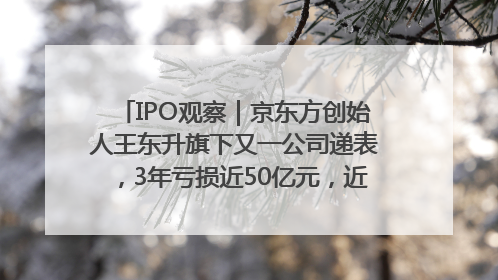 IPO观察｜京东方创始人王东升旗下又一公司递表，3年亏损近50亿元，近8成收入来自同一客户